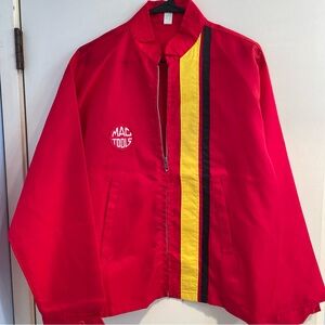Vintage 60s Racing Pit Jacket MAC TOOLS  Patch Louisville Sportswear Large Red